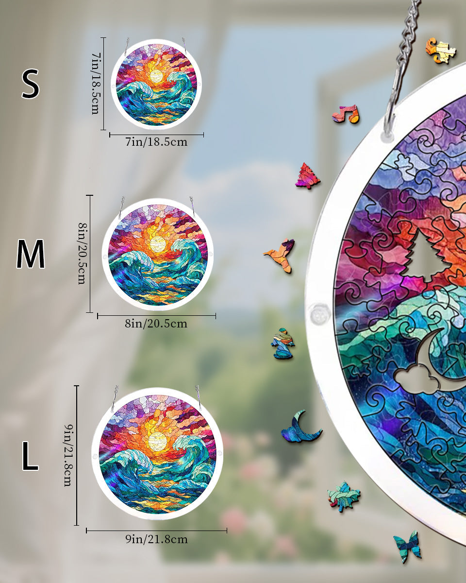Acrylic Jigsaw Puzzle Suncatcher - Golden Tide