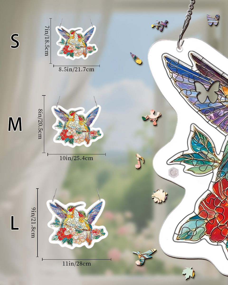 Acrylic Jigsaw Puzzle Suncatcher - Two Birds of Spring