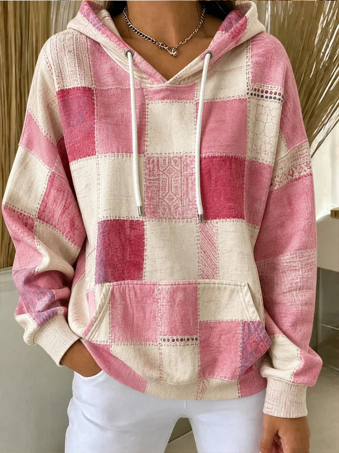 Women's Vintage Hoodie Geometric Hoodie