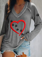 Women's Paw Print Long Sleeve T-shirt