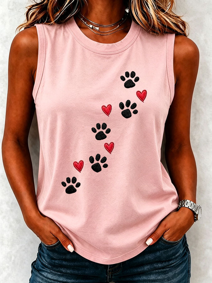 Women'S Heart And Paw Tank Top