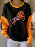 Women'S Football Fans Print Casual Sweatshirt
