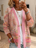 Women'S Floral Print Casual Cardigan