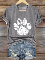 Women'S Dog Paw Print T-shirt