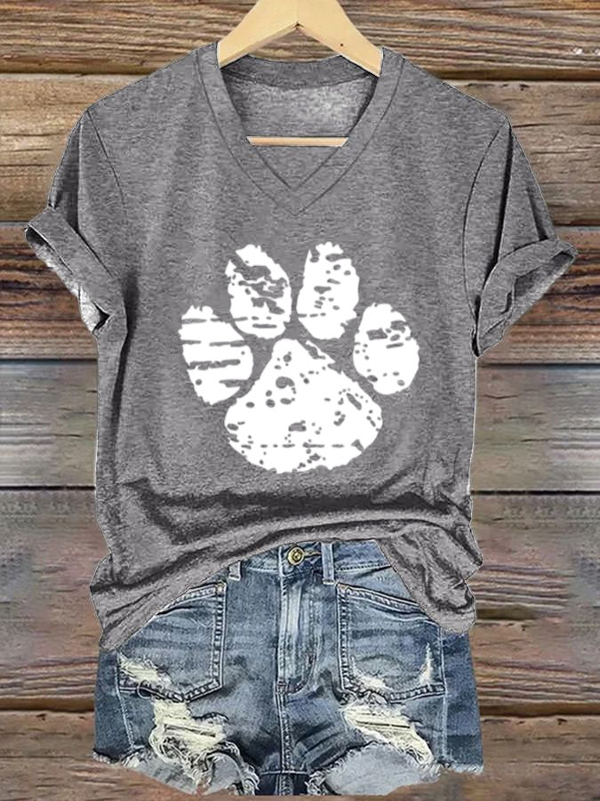Women'S Dog Paw Print T-shirt