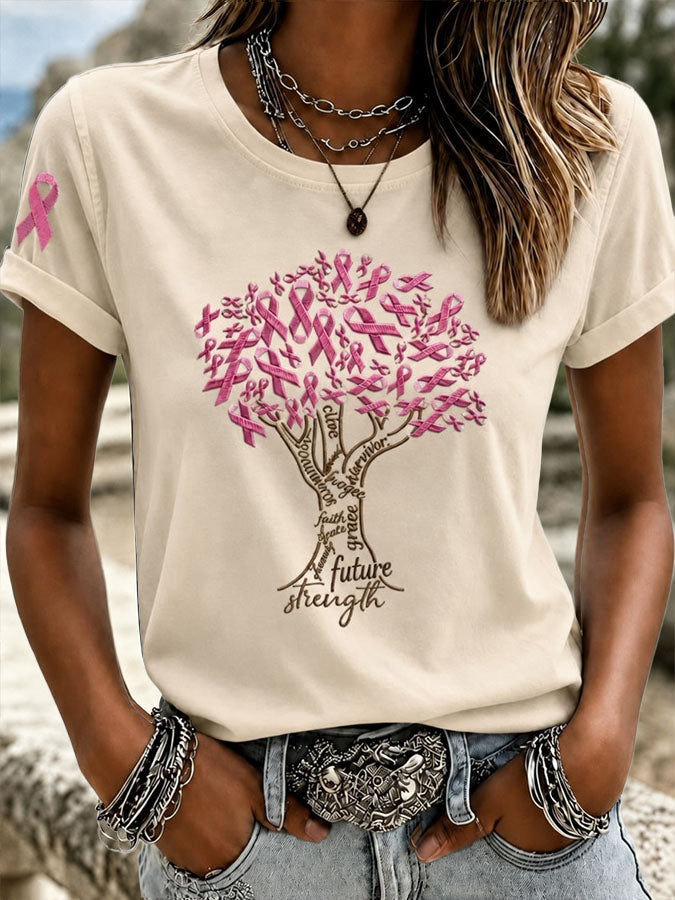 Women Leopard Truck Pink Ribbon Breast Cancer Warrior T-Shirt