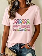 Women'S Cancer Awareness Print Short-Sleeve T-Shirt