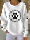 Women's Dog Paw Print Casual Sweatshirt