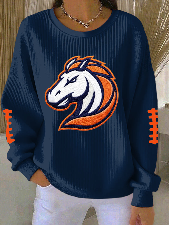 Women'S Football Print Casual Sweatshirt