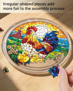 Acrylic Jigsaw Puzzle Suncatcher - Golden Dawn Rooster