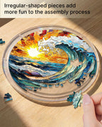 Acrylic Jigsaw Puzzle Suncatcher - Sunflare Ocean Crest