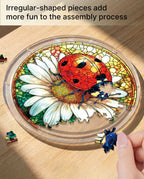 Acrylic Jigsaw Puzzle Suncatcher - Ladybug on Daisy