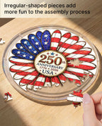 Acrylic Jigsaw Puzzle Suncatcher - Flag Flower
