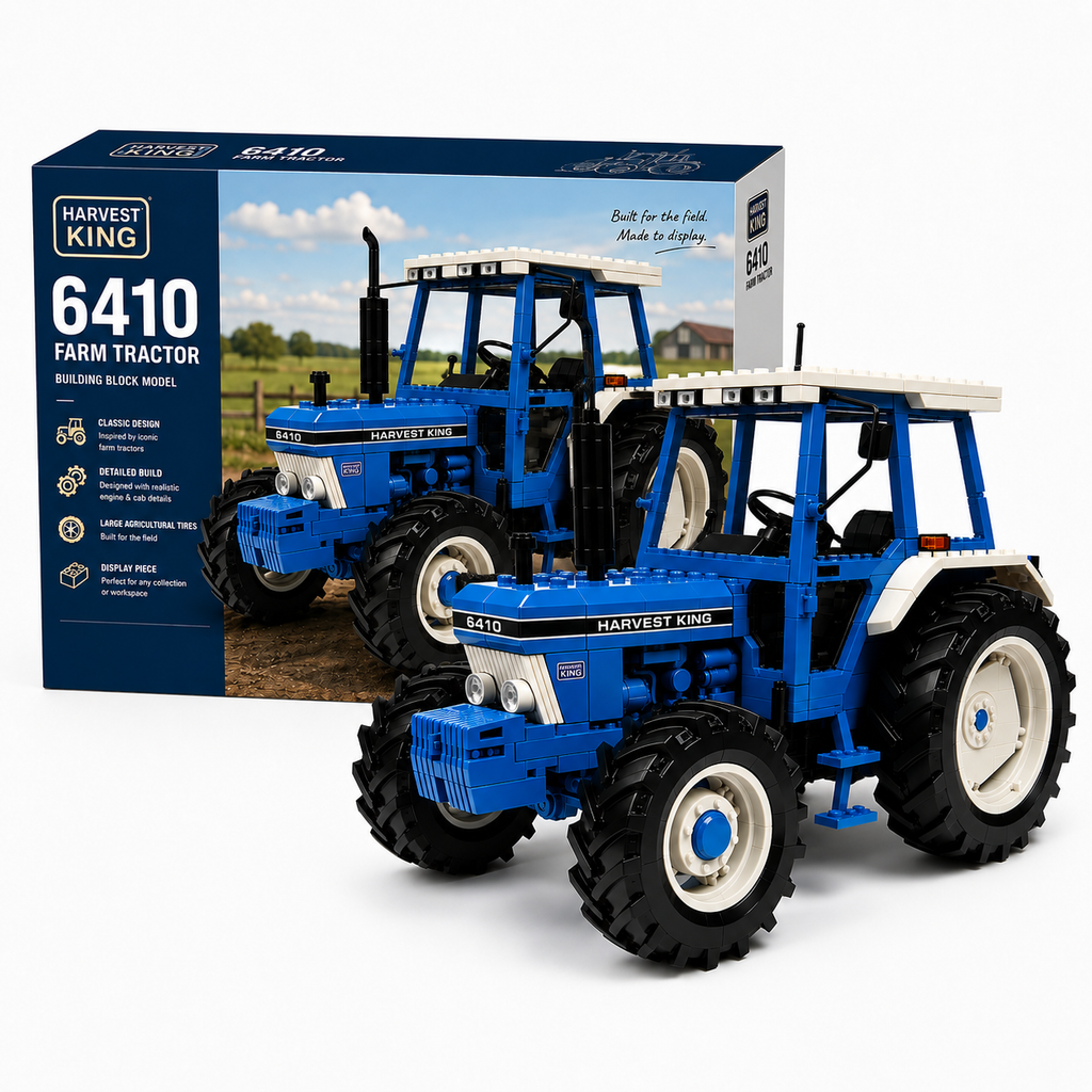 🚜 Harvest King 6410 – Vintage Farm Tractor Brick Edition