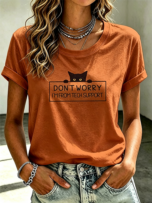 Cute Cat Claw Printed Casual T-Shirt