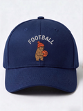 Neutral football printed casual hat