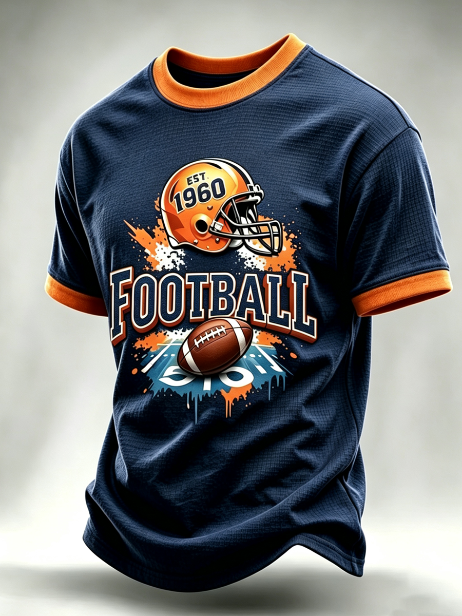 Men'S Football Fan Printed Casual T-Shirt