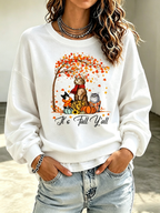 Women's Animals Cat Printed Fashion Casual Sweatshirt