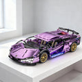 Chrome Purple Supercar Brick Set – Remote-Control Light Edition🏎️