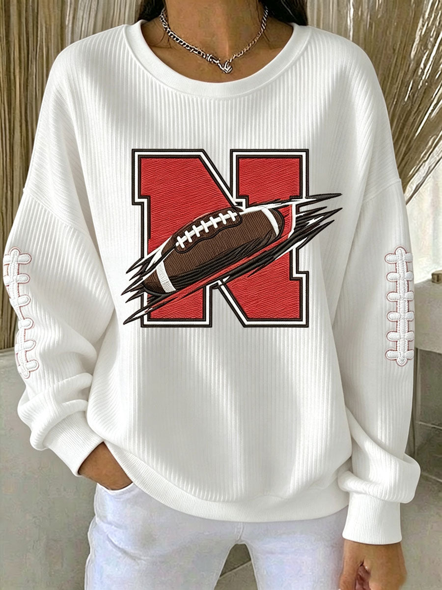 Women'S Football Print Casual Sweatshirt