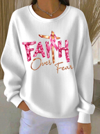 Women'S Faith Over Fear  Print Casual Texture Sportswear