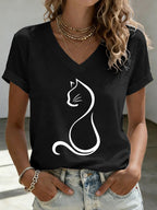 Women'S Cat Print T-shirt