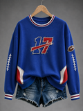 Women'S Football Lover Buffalo Print Sweatshirt