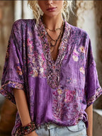 Women's Vintage Casual Floral Top