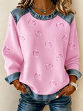 Women'S heart Paw Printed Casual Sweatshirt