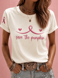 Women's Casual Breast Cancer Awareness Pink Art T-Shirt