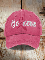 Unisex Breast Cancer Awareness Floral Hat