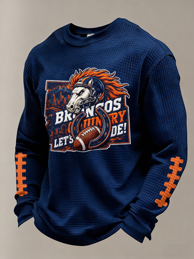 Men'S Football Fans Printed Waffle T-Shirt