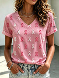Women'S Breast Cancer Awareness Print T-Shirt