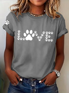 Women'S Paw Printed T-Shirt