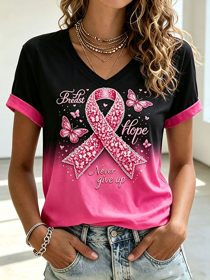 Women'S Pink Art Print Short-Sleeve T-Shirt