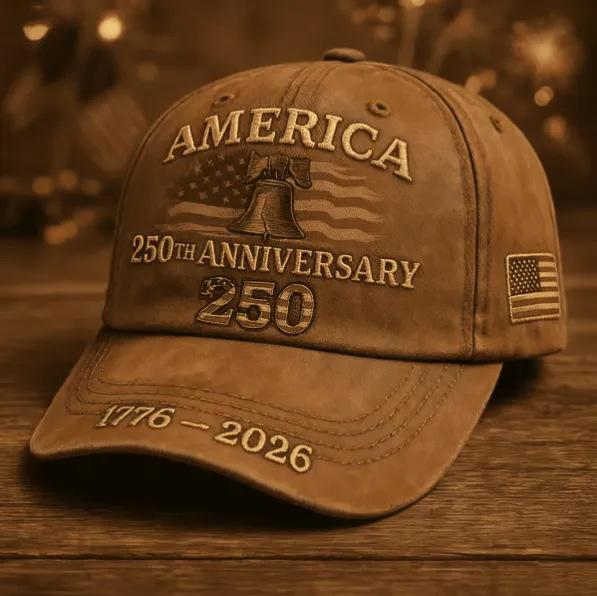 America 250th Anniversary 1776-2026 Embroidered Baseball Cap for Men Vintage Washed Gray Relaxed Fit Daily Casual Outdoor Spring Summer Fall Headwear Patriotic Liberty Bell American Flag Decorated Hat