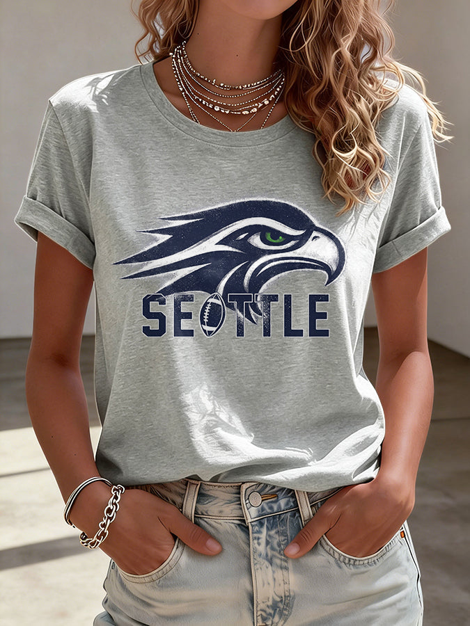 Women'S Football Print Casual T-Shirt