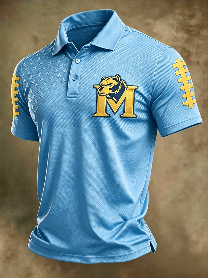 Men's Football Sports Casual Polo Shirt