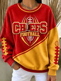 Women'S Football Print Casual Sweatshirt