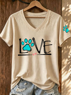 Women's Dog Paw Print T-shirt