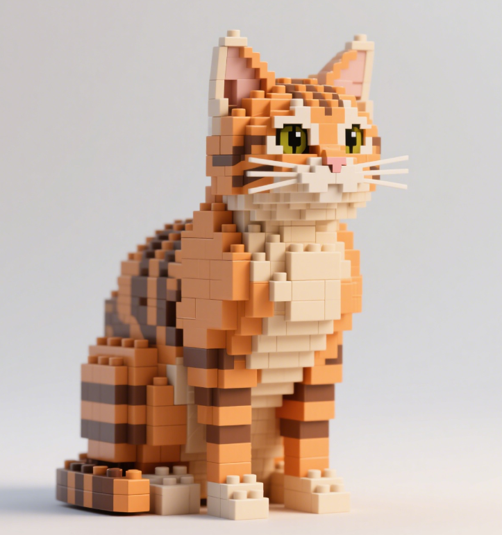 Brick Cats –Orange Tabby Cat Building Kit