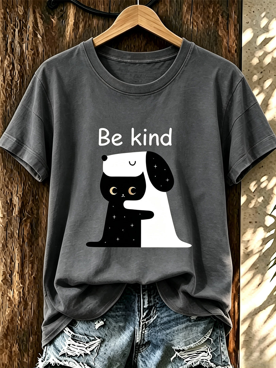 Ladies' Casual Animal Print Round Neck T-Shirt