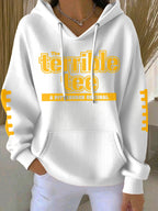 Women'S Football Print Hooded Sweatshirt