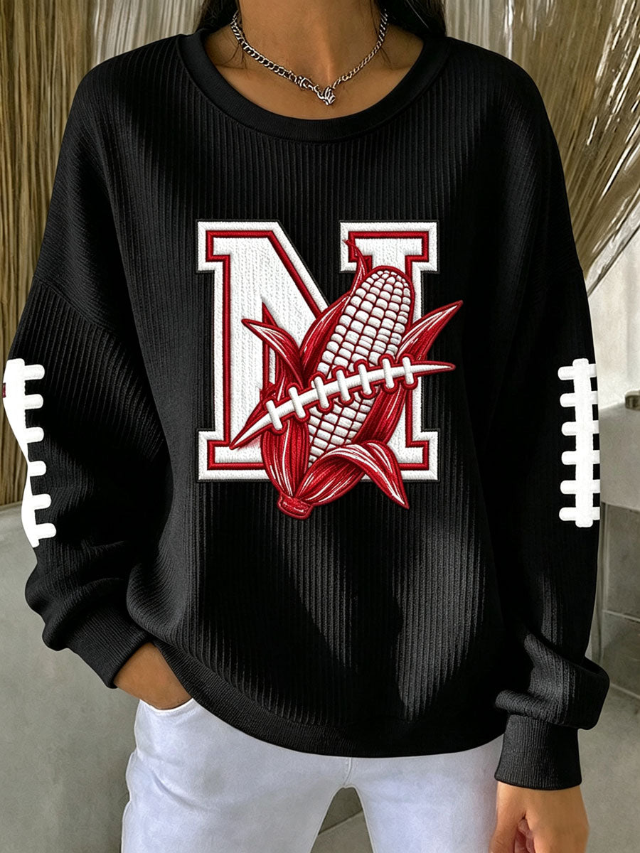 Women'S Football Print Casual Sweatshirt