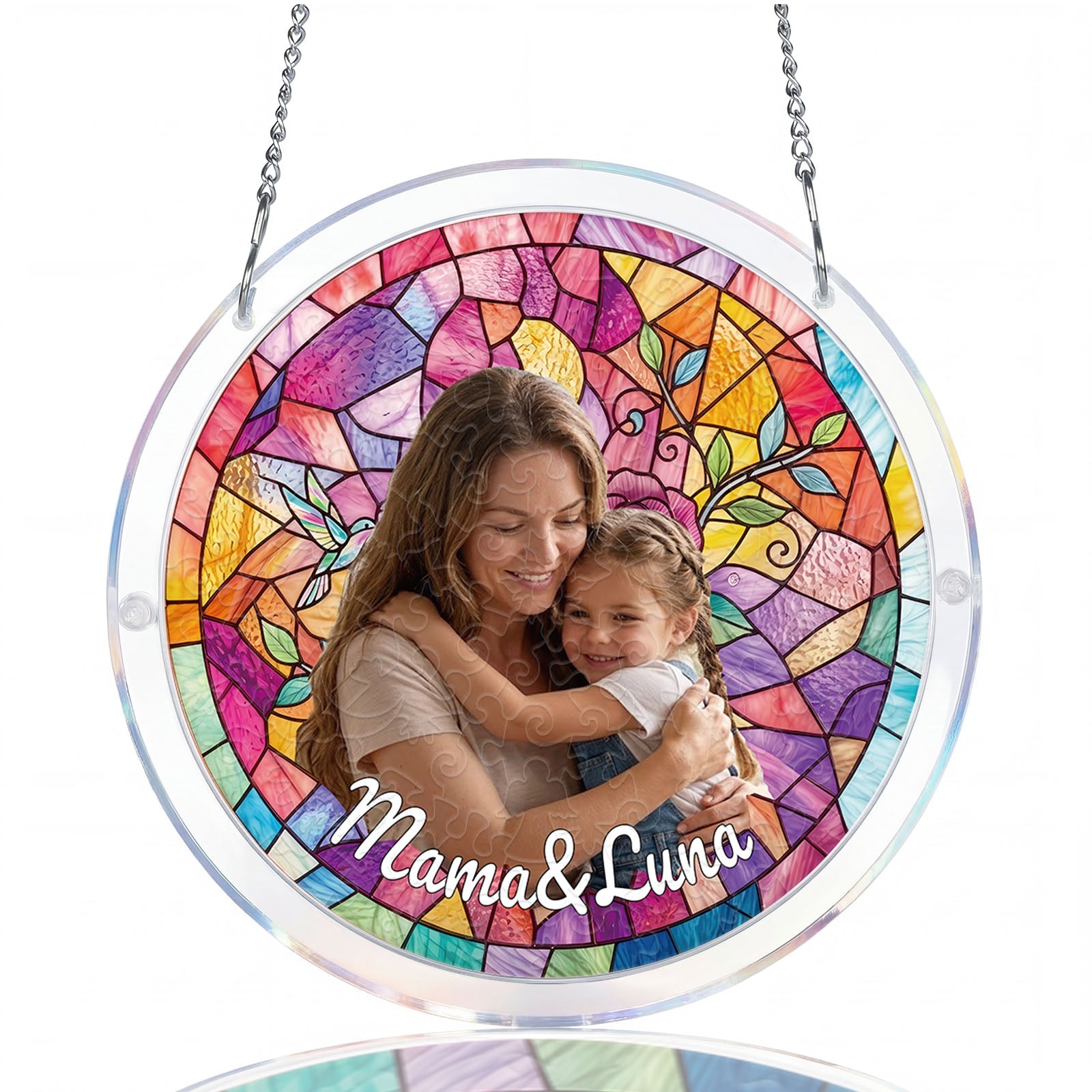 Personalized Acrylic Suncatcher - Rosy Ties of Love