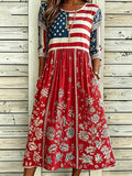 Women'S Flag Floral Print Dress