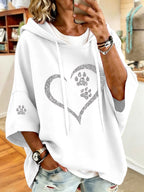 Women'S Vintage Paw Print Hoodie