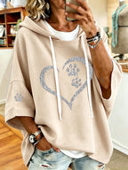 Women'S Vintage Paw Print Hoodie