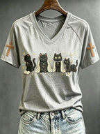 Women's Fun Christian-Themed Cat T-Shirt