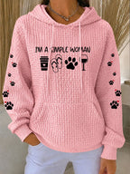 Women'S Dog Paw Heart Printed Hoodie